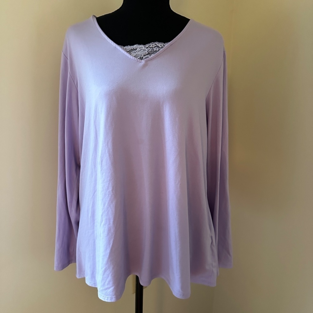 **ELLEN TRACY* Purple Long Sleeve Top Size XL